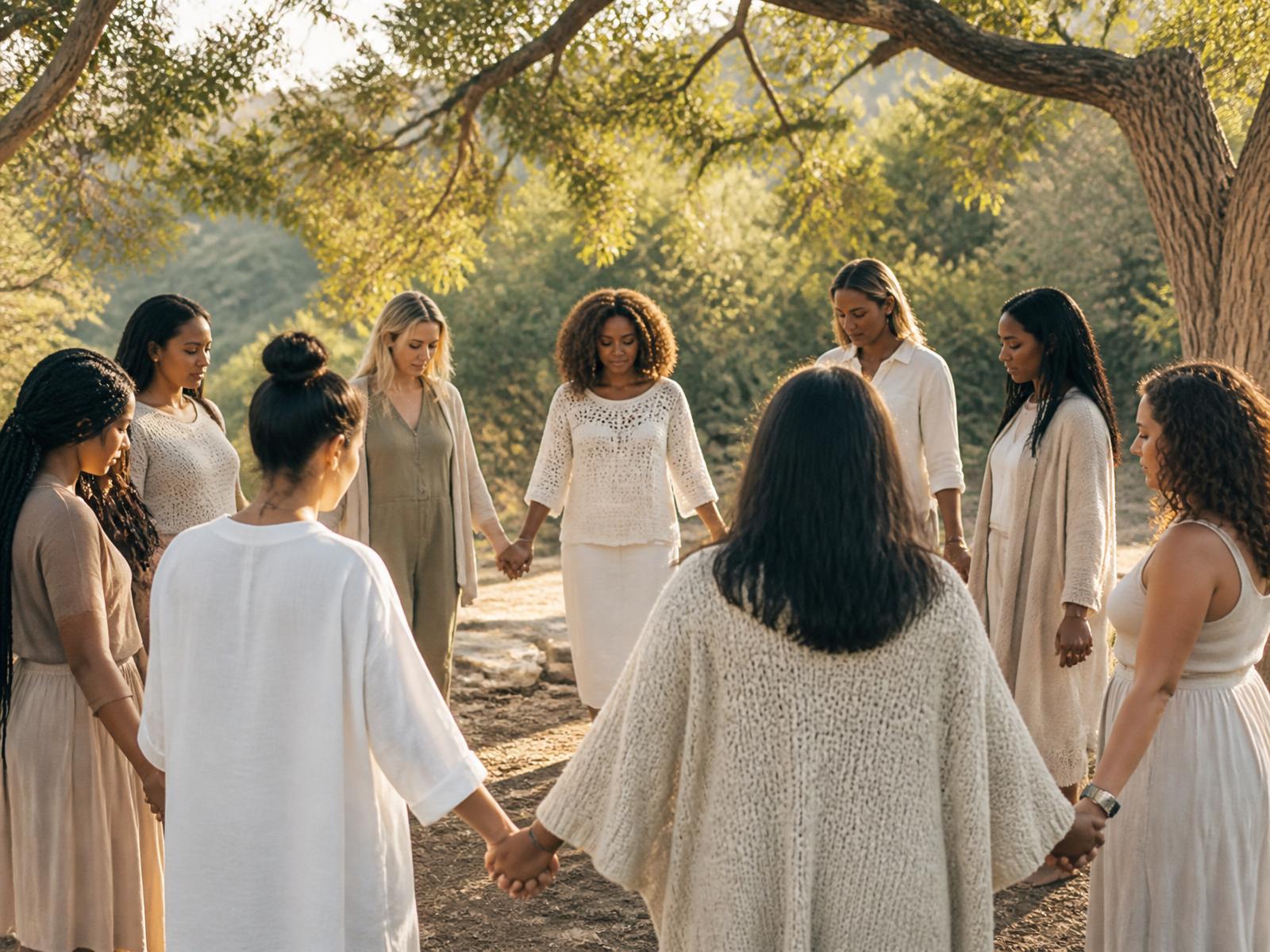 Women in circle during retreat